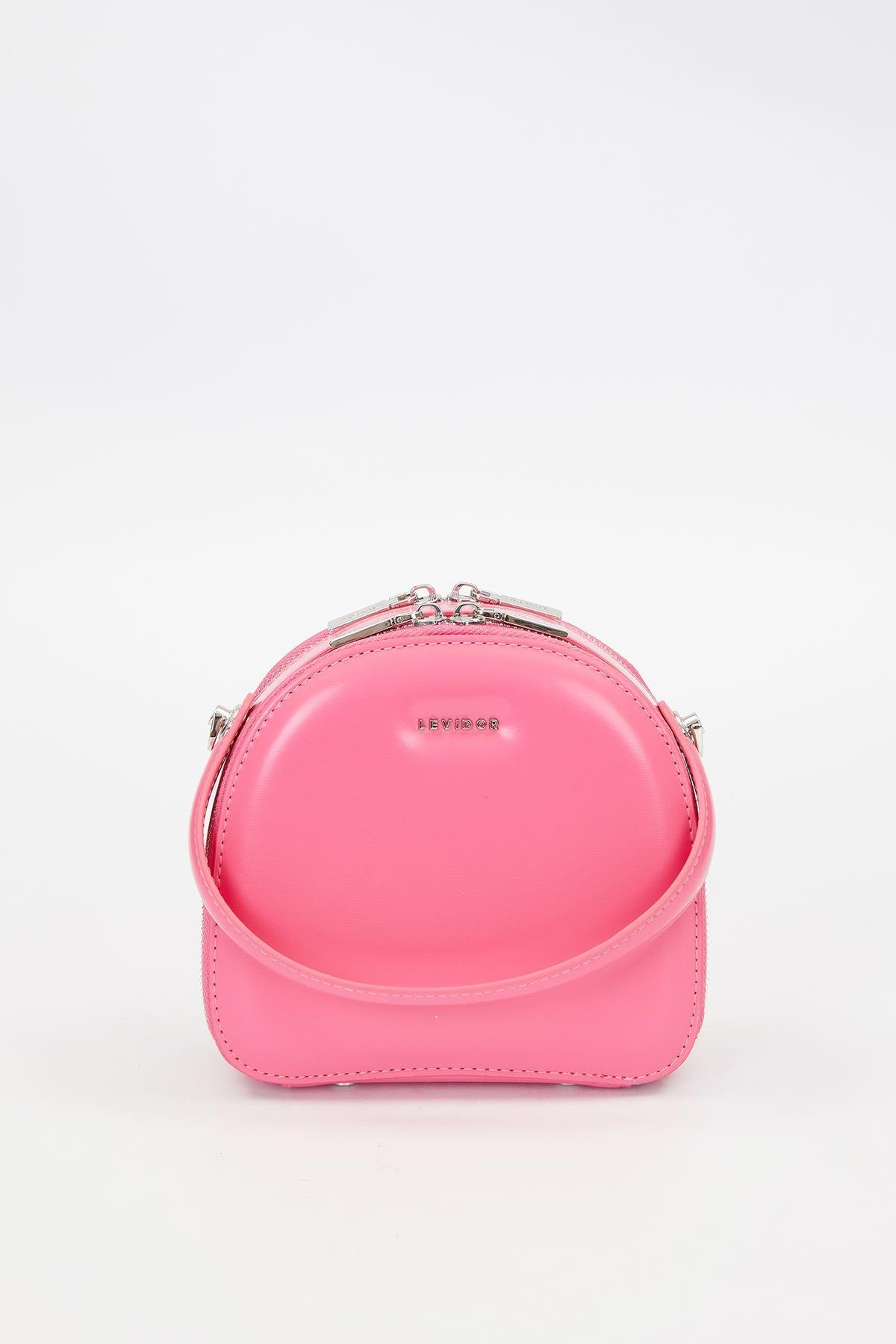 Gül Çift Fermuarlı Omuz Çantası