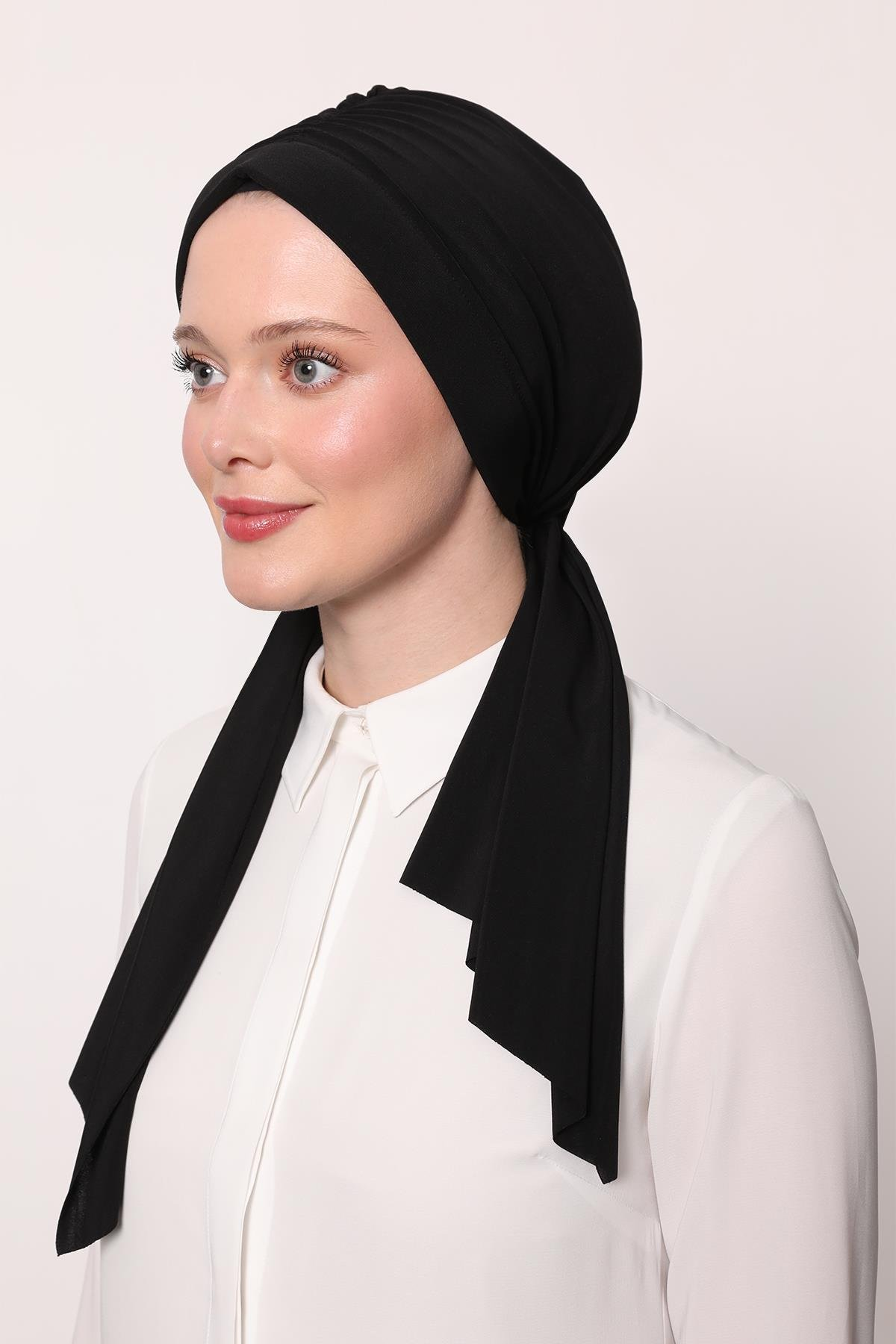 Siyah Kelebek Desen Hazır Şal